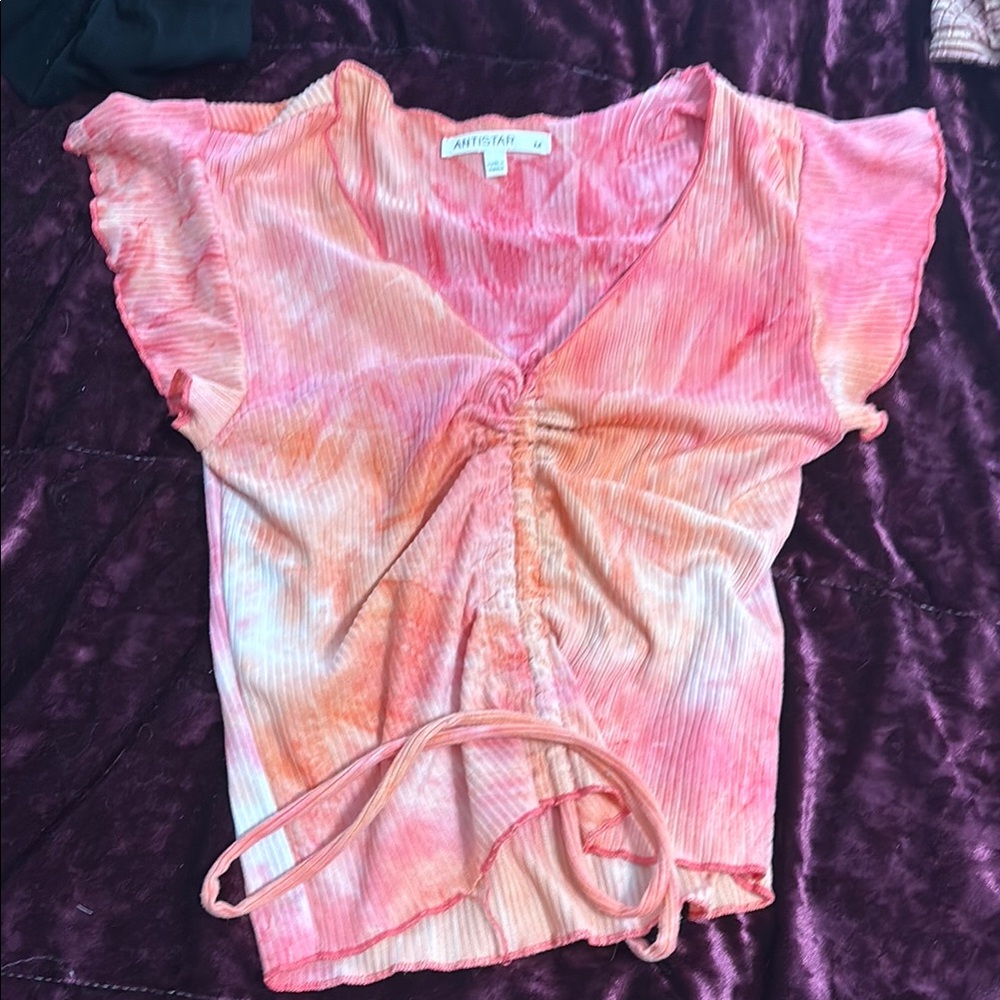 Pink and Orange Women's Top